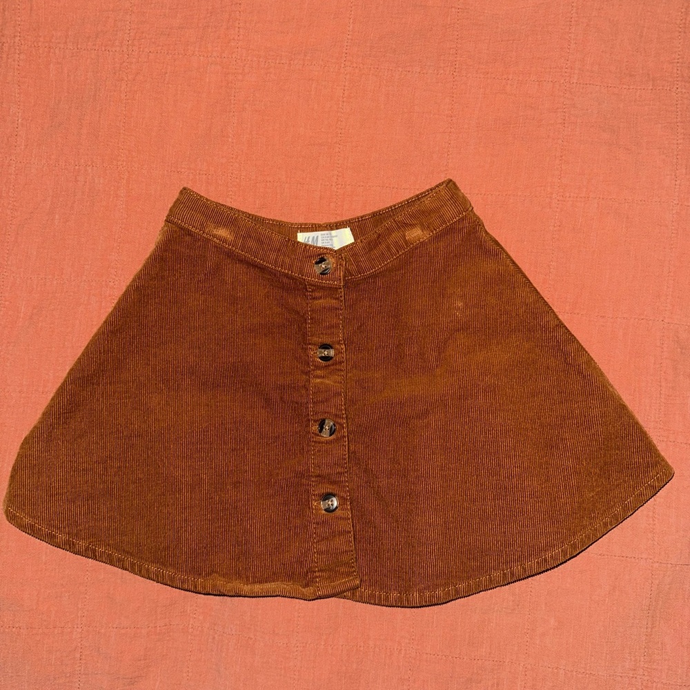 H&M Girls Corduroy Flared Skirt with Buttons Size 5-6Y